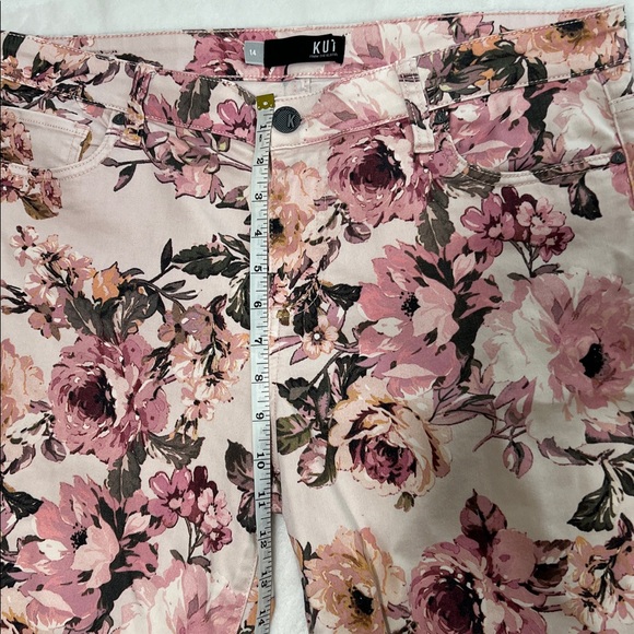 Kut From The Kloth Lauren Crop Straight Leg Floral Pants – Size 14 EUC - Picture 6 of 11